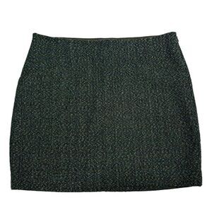 Outback Red Wool Blend Dark Green Tweed Mini Skirt Woven Short Skirt Size 10